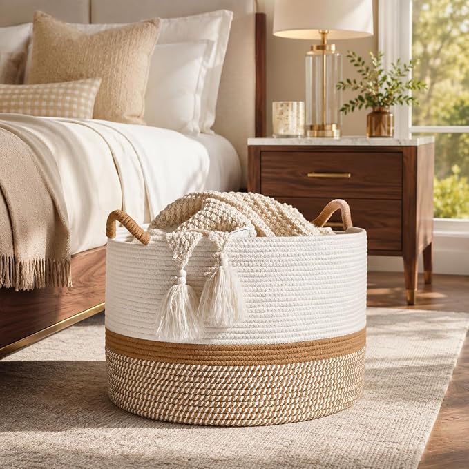 KAKAMAY Large Blanket Basket - Image 7