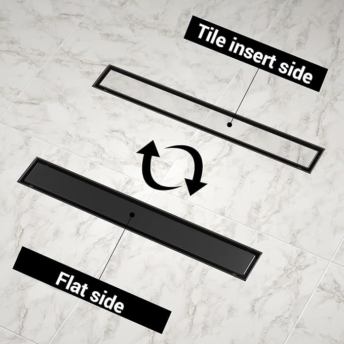 EXF Linear Shower Drain 18 Inch Matte Black - Image 3
