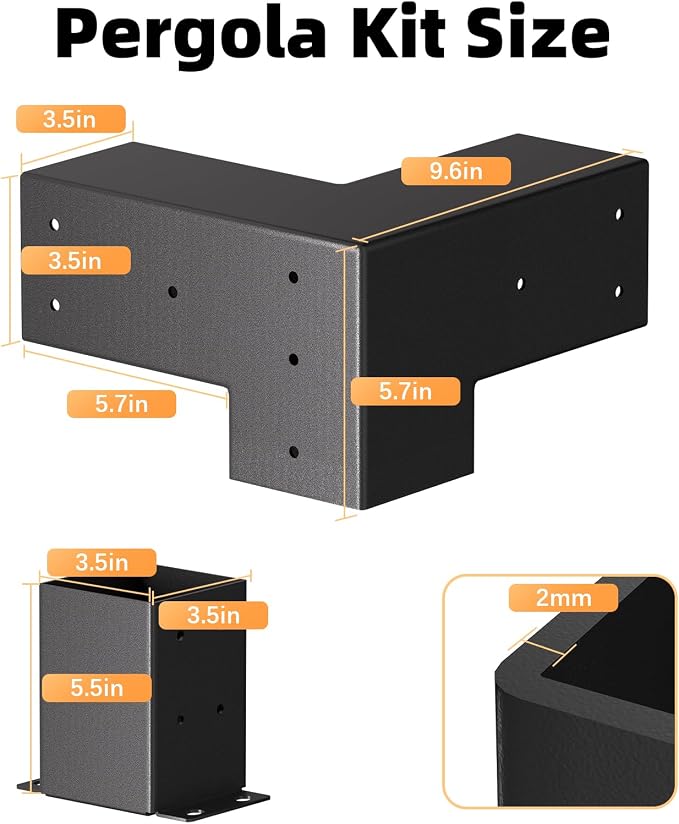 Pergola Kit, 3-Way Pergola Brackets - Image 2