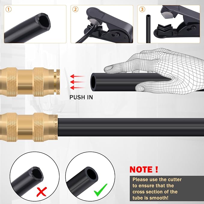 CheeMuii 23PCS Brass DOT Air Line Fittings Kit Push Lock DOT Straight Union - Image 6
