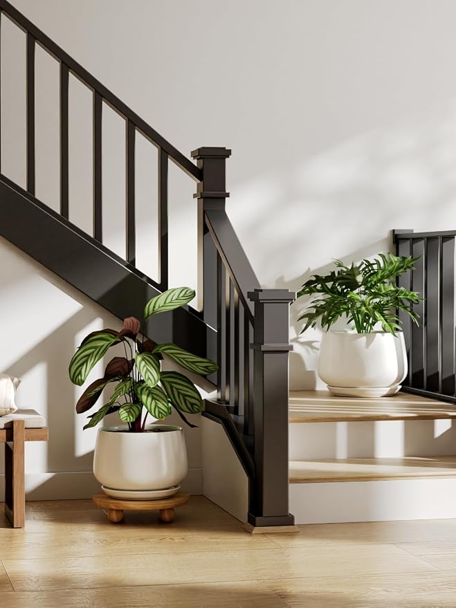 LE TAUCI Ceramic Planters, 12 Inch Pots - Image 2