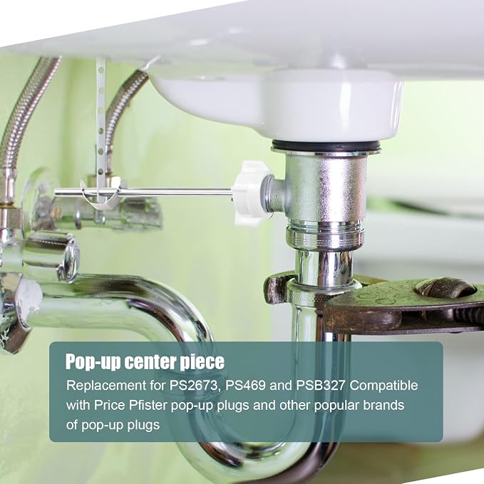 4pcs Sink Drain Parts, Lavatory Pop Up Center Piece Assembly - Image 7