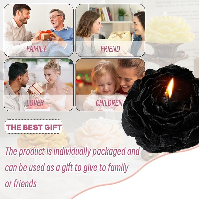 Peony Flower Shape Candle, Soy Wax Scented Decor - Image 7