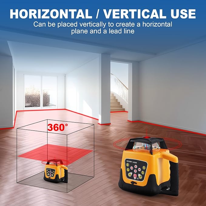 IP54 Red Beam 360° Rotary Laser Level - Image 5