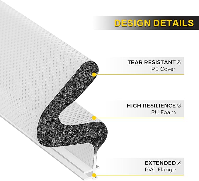 Ravinte Weather Stripping Door Seal, Q-Shaped Kerf Foam Strip, 21 FT, No - Image 9
