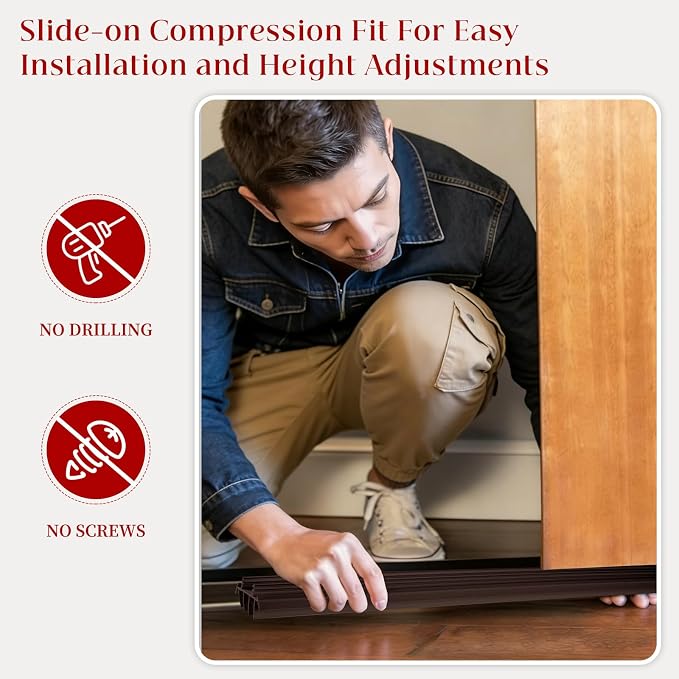2 Pcs 36 Inch Vinyl Replacement Door Bottom, Threshold Seal Bottom | 1-3/4 Inch - Image 4
