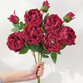 3PCS 22in Peonies Artificial Flowers, Real Touch Latex Peonies | Lifelike Large by MARTINEMALL