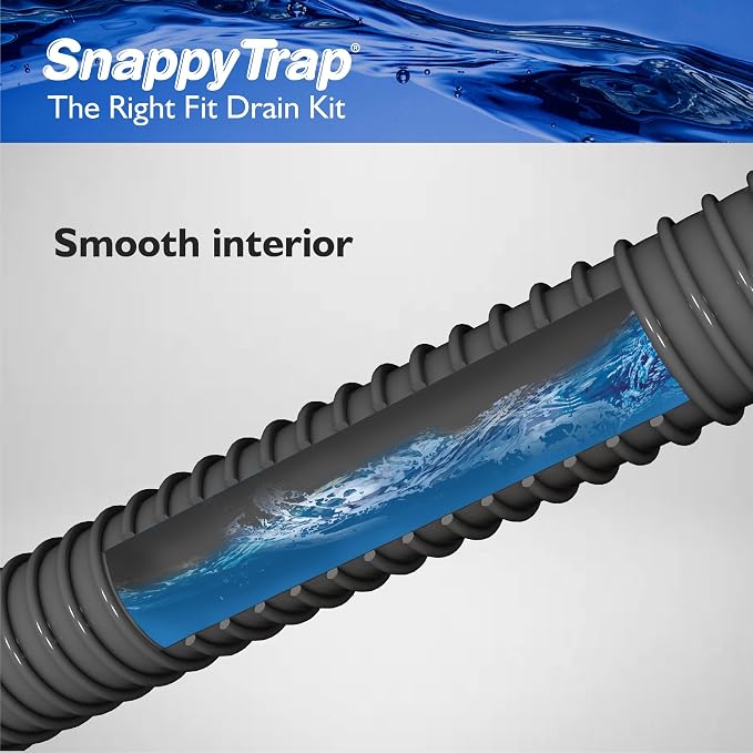 Snappy Trap Universal Flexible P Trap Bathroom Sink Drain Pipe Plumbing Kit - Image 4