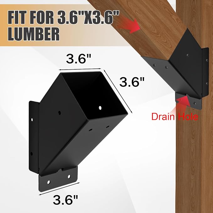 8 Pcs 45° 4”x 4“ Angle Support Brackets | Angle Support Bracket, Heavy Duty - Image 2