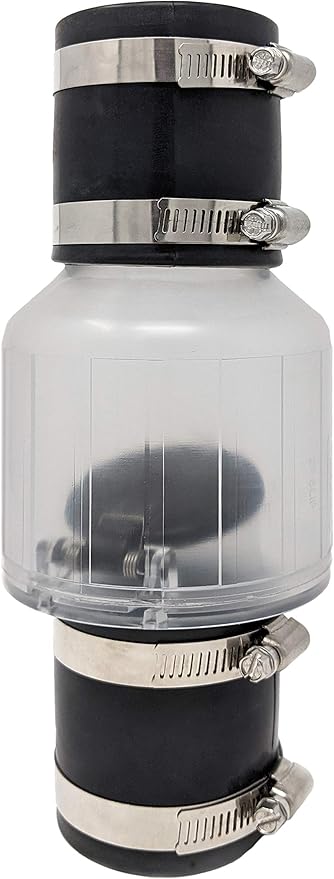 Silent Check Valve with Buna-N Couplings, Spring-Loaded Flapper, Sump Pump Life by PumpSpy