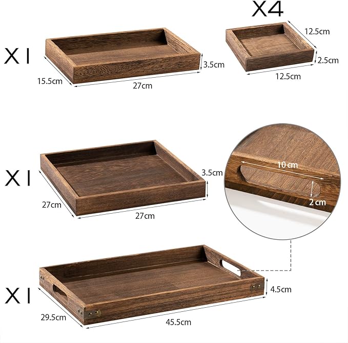 Rustic Wooden Serving Trays - Image 2