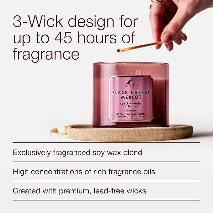 Bath & Body Works Black Cherry Merlot 3-Wick Candle - Image 4