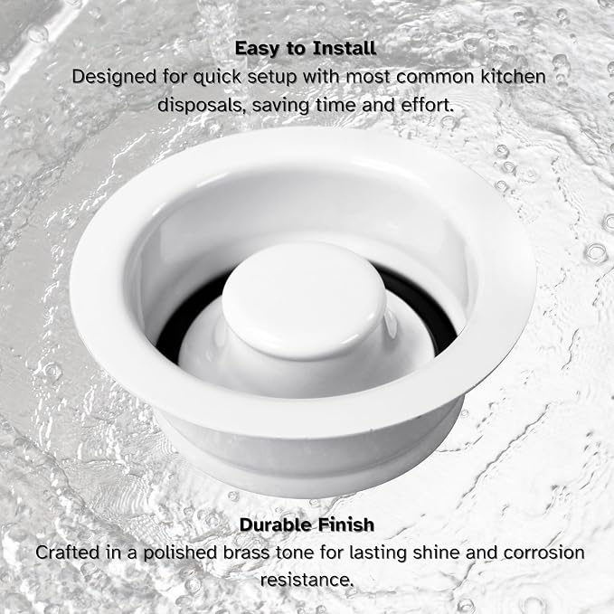 Westbrass A2089-50 4-1/4" Kitchen Sink Waste Disposal Drain Flange and Stopper - Image 7