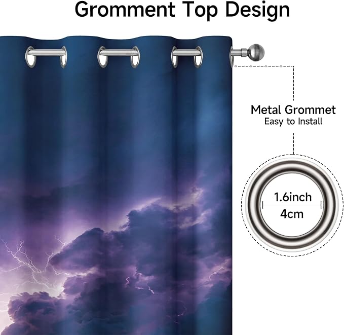 Lightning Curtains, Thunderstorm Blackout Curtains - Image 5