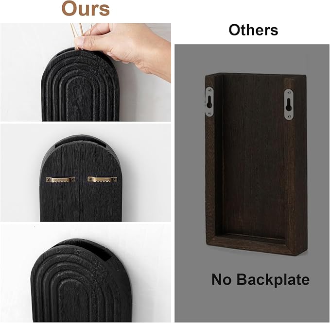 Handmade Wooden Wall Vases Set of 2 - Image 5