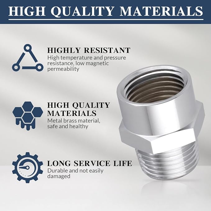 1/2" G Female Thread to US 1/2" NPT Male Adapter Thread Brass Pipe Fitting - Image 3