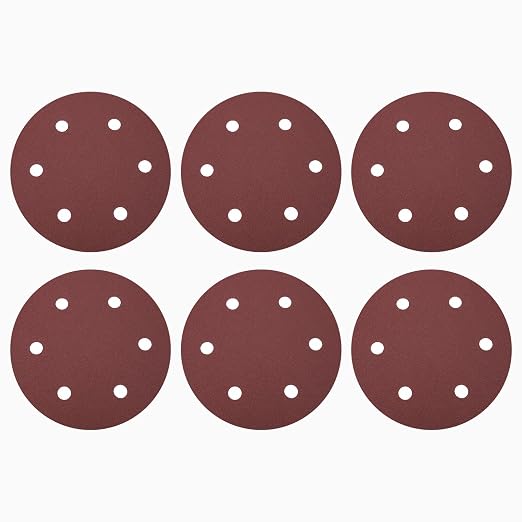 HARFINGTON 15 Pcs 9 Inch Sanding Discs 100 Grit Red Aluminum Oxide 6 Hole | by HARFINGTON