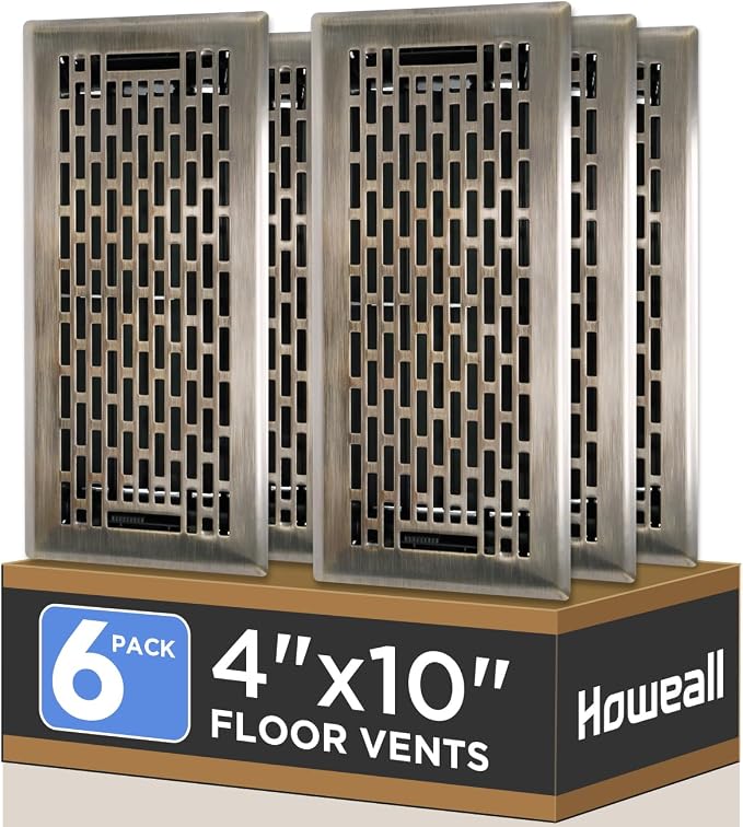 Howeall 4x10 Inches 6 Pack Heavy Duty Walkable Floor Register by Howeall