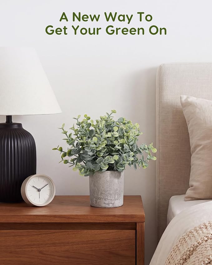 Velener 2 Pcs Small Fake Plants Eucalyptus, Artificial Plants Indoor - Image 8