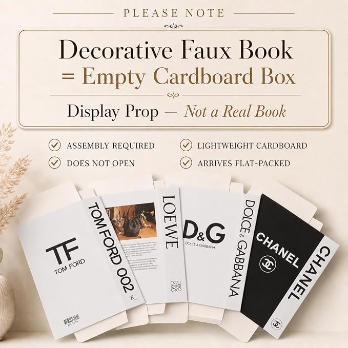 4 Pcs Decorative Books | Faux White Coffee Table & Shelf Decor | Bright - Image 3