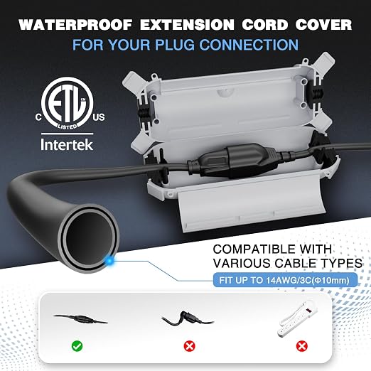 3 Pack Outdoor Extension Cord Waterproof Cover, - Image 2
