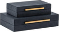 Set of 2 Black Shagreen Storage Boxes by SYYSY