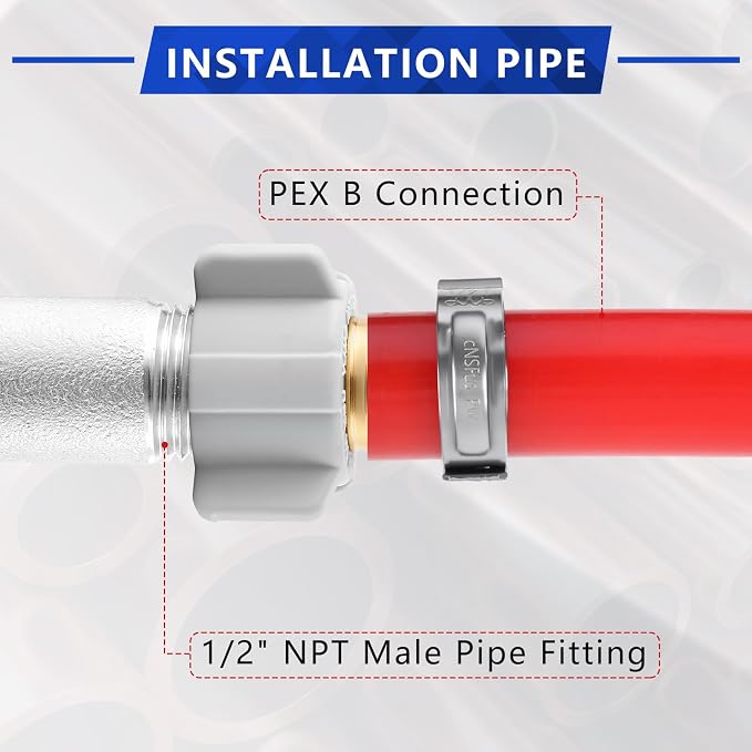 3/4" Pex x 1/2" Female NPT Swivel Adapter No-Lead Brass Crimp Fitting, PEX-B - Image 3