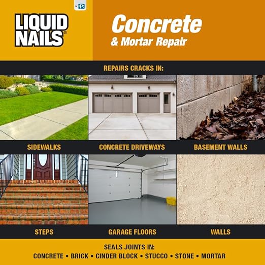Liquid Nails 10.3 oz Concrete & Mortar Repair Adhesive | Interior/Exterior - Image 8