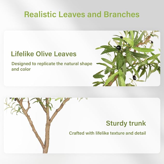 FEELEAD Faux Olive Tree 9ft - Image 3
