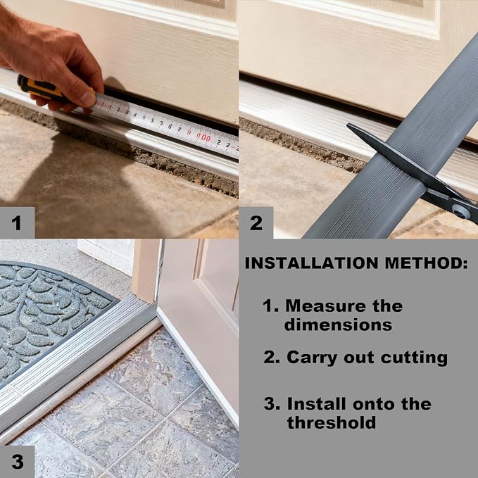 Under Door Bottom Seal Strip, Bryxium 2 Pcs 36 Inch Vinyl Threshold | Exterior - Image 6