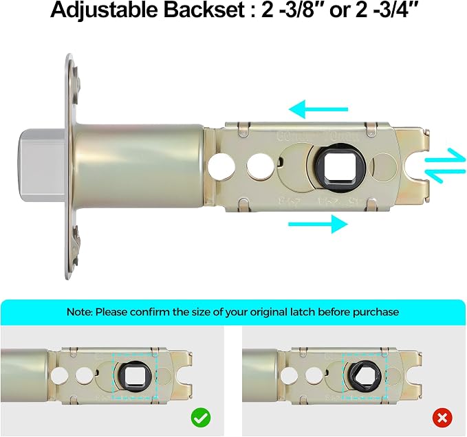 2 Pack Nickel Door Latch Replacements, 8mm Big Spindle Hole, 45°Turning Angle - Image 4