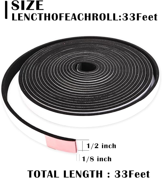 1/2 inch Wide x 1/8 inch Thick Single Sided Foam Weather Stripping | Closed Cell - Image 2