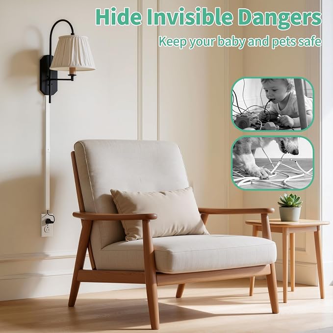 Delamu Cord Hider, 100in Self-Adhesive Cord Cover Kit - Image 7