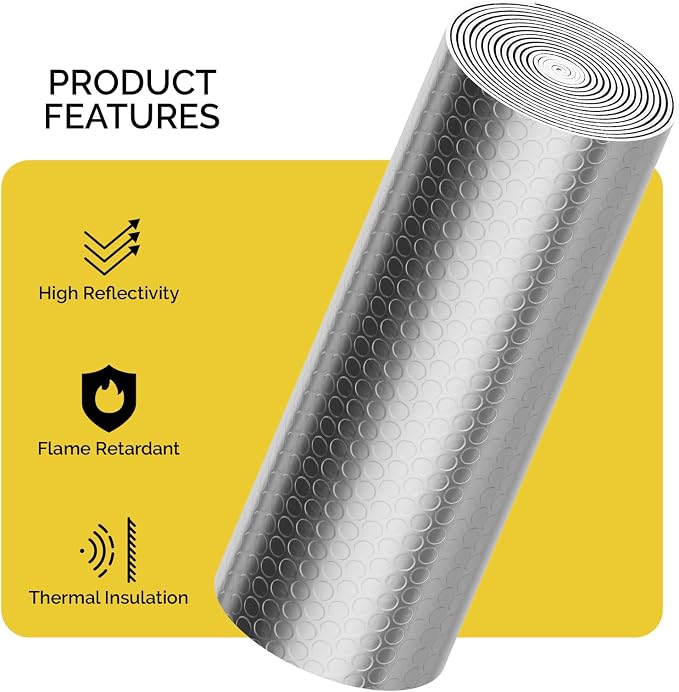 fowong Reflective Window Insulation Roll, Thermal RV Reflcetive Aluminum Foil - Image 4