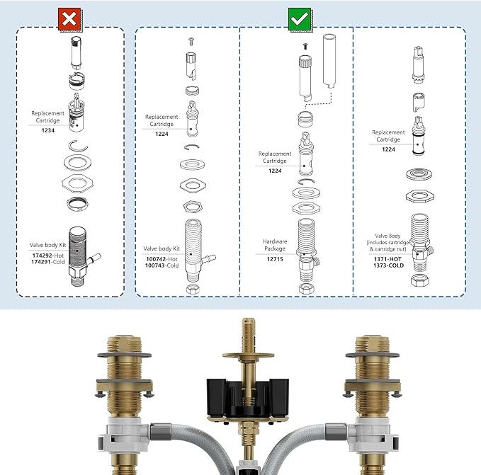 1224 1224B Faucet Cartridge Replacement Kit, Compatible - Image 7
