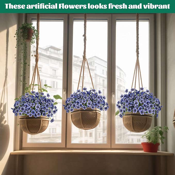24 Pcs Artificial Flowers for Outdoor, Plastic Fake Flowers Decor, Artificial - Image 4
