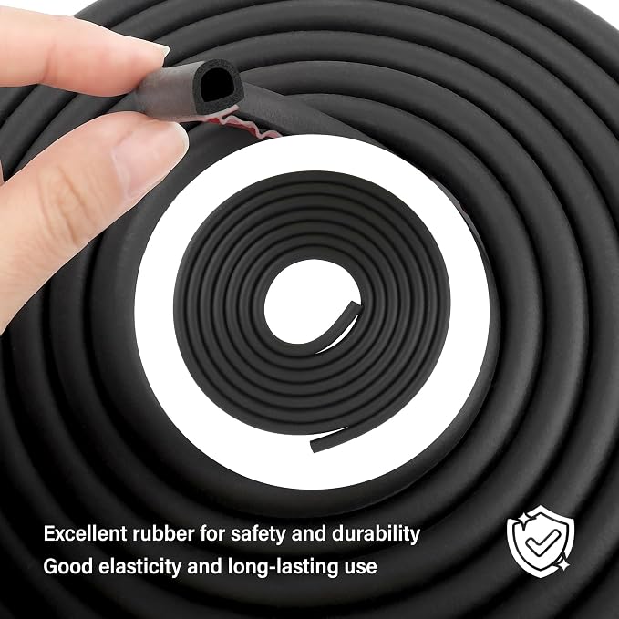26Ft Automotive Weather Stripping, D-Type Car Door Seal Strip Fits - Image 3