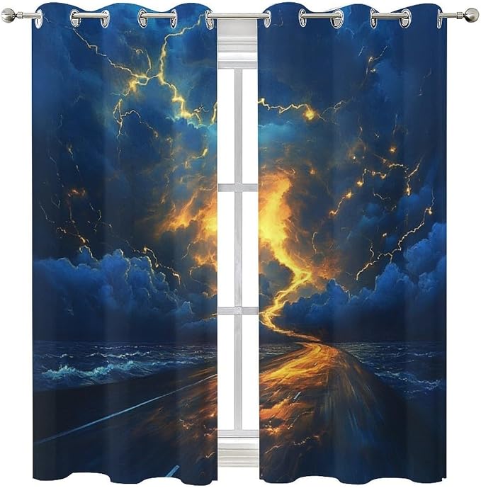 Nature Tornado Lightning Blackout Curtains - Image 8