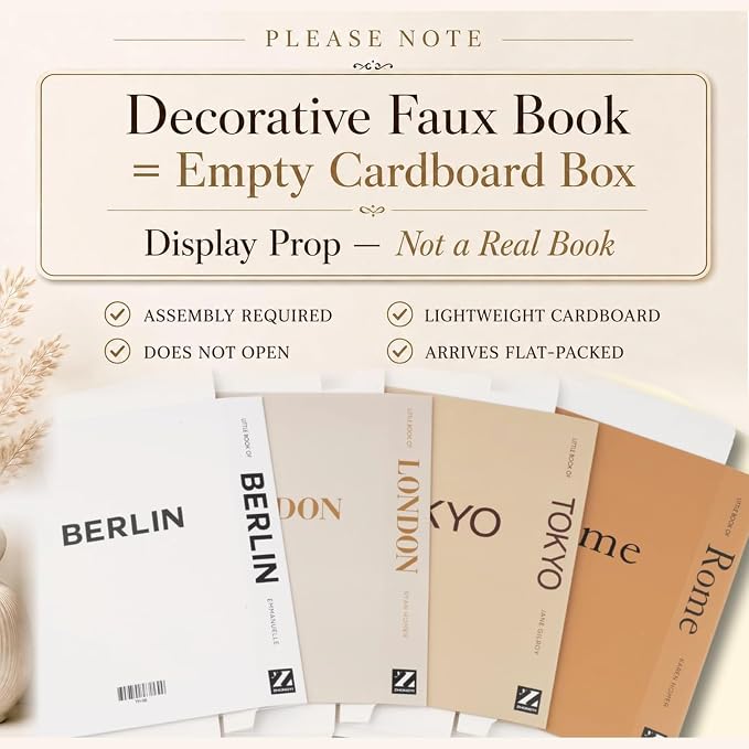4 Pcs Decorative Books | Faux Mocha Coffee Table & Shelf Decor | Warm Modern - Image 2