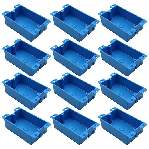 Old Work Box 1 Gang, Shallow Electrical Outlet Box, ETL Certified | Blue PVC by Unknown