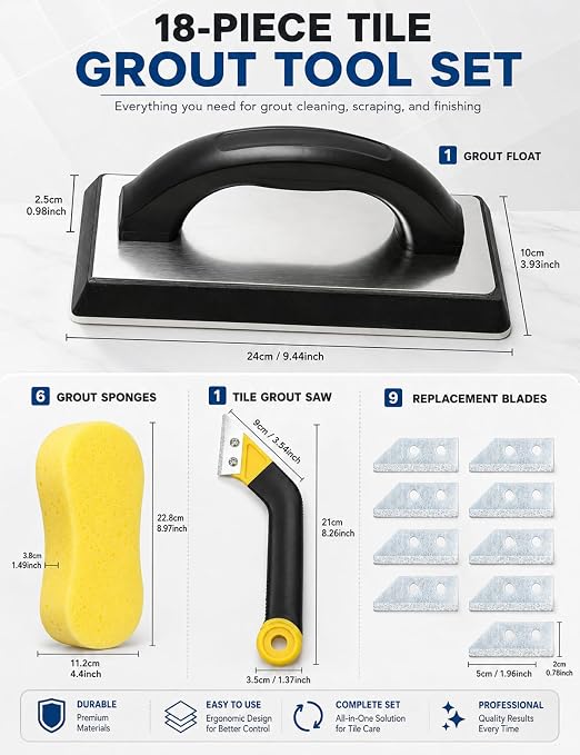 18 Pcs Professional Grout Float Sets - Image 2