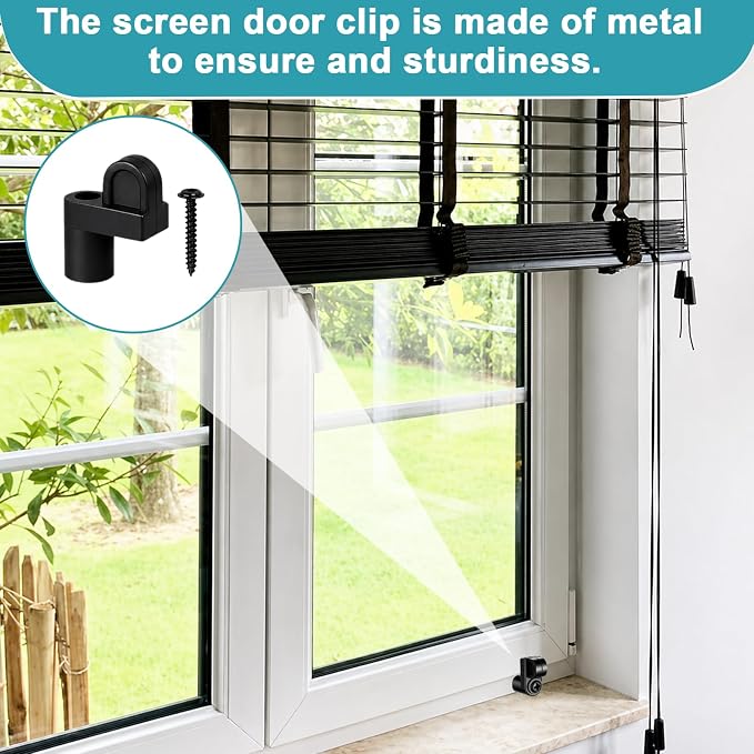12 Pack Window Screen Clips Storm Door Glass Retainer Metal Clips | Window - Image 4
