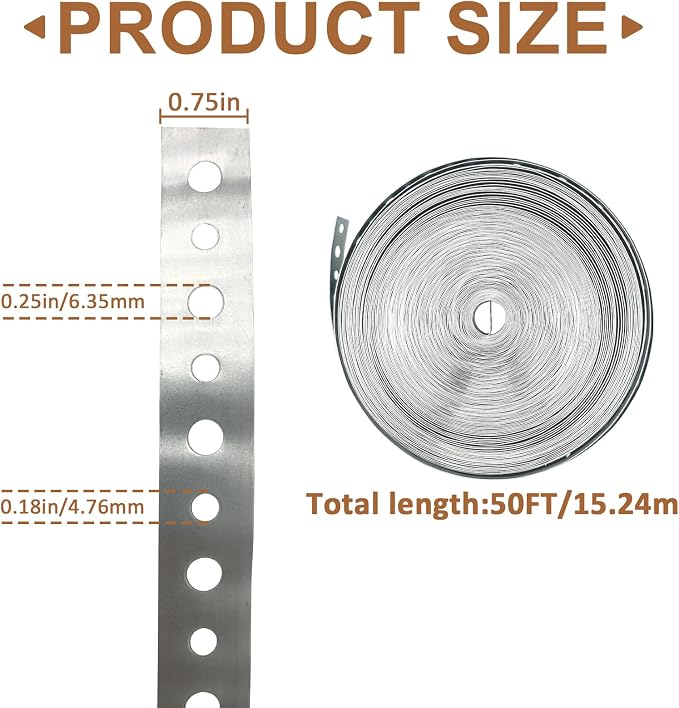 Metal Pipe Strap 3/4-Inch x 50-Feet 24-Gauge - Image 2