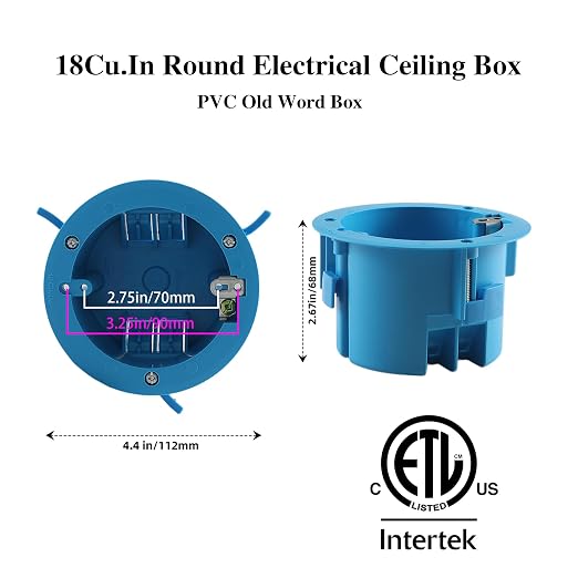 6 Pack 1 Gang PVC Blue Round Ceiling Electrical Box, Old Work, 4.25" Dia - Image 2
