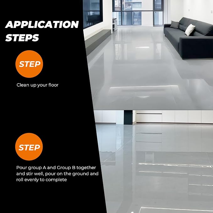 Floor Paint, Indoor Epoxy Floor Coating, 2 Pounds, Household Tile Color - Image 3