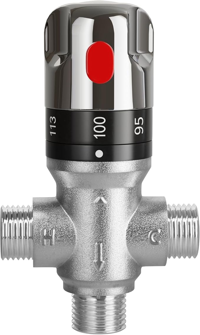 FUGO 1/2 NPT Thermostatic Mixing Valve, Water Mixing Valve by FUGO