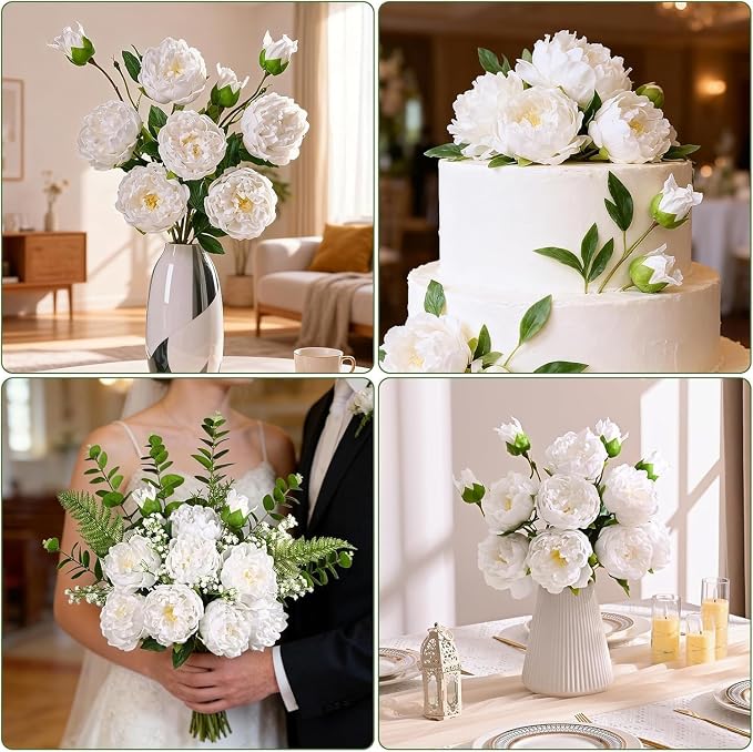 5PCS 22in Peonies Artificial Flowers, Real Touch Latex Fake Peonies | Lifelike - Image 8