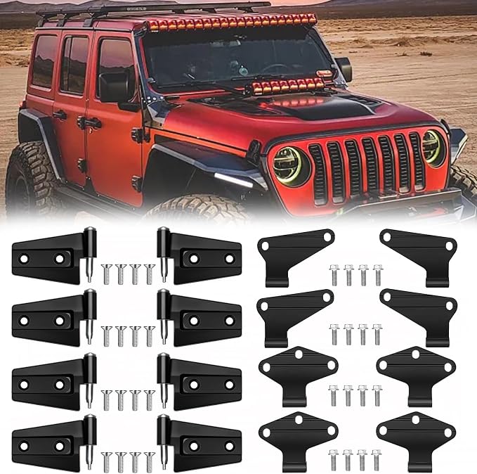 4 Door Hinge Assembly Kit for 2007-2018 Jeep Wrangler JK & JKU Unlimited | by Unknown