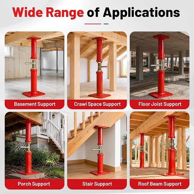House Jacks for Leveling, 4 Pack House Floor Jack 5.3-8 Inch Adjustable Jack - Image 7