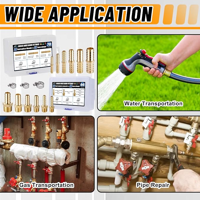 48PCS Brass Hose Barb Fittings - Image 6